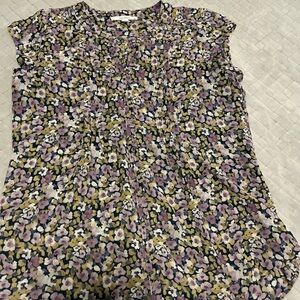 Fun 2 Fun Floral Blouse - Lavender, Mustard, Charcoal